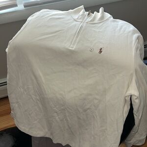 Cream Polo Quarter Zip Sweater